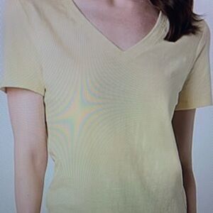 Yellow V-Neck Women's Top